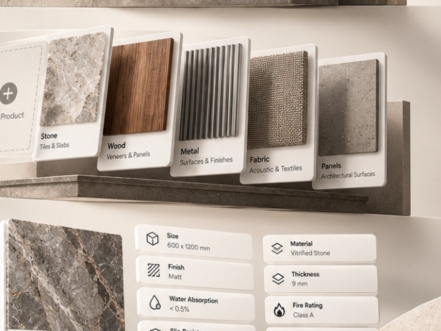 Digital presence: product catalogue cards with specifications